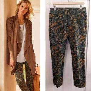 Soft Surroundings | Superla Floral Stretch Straight Leg Pull-On Pant